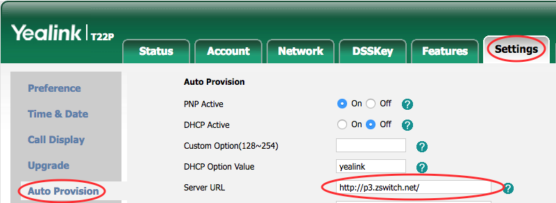 Yealink Auto Provision