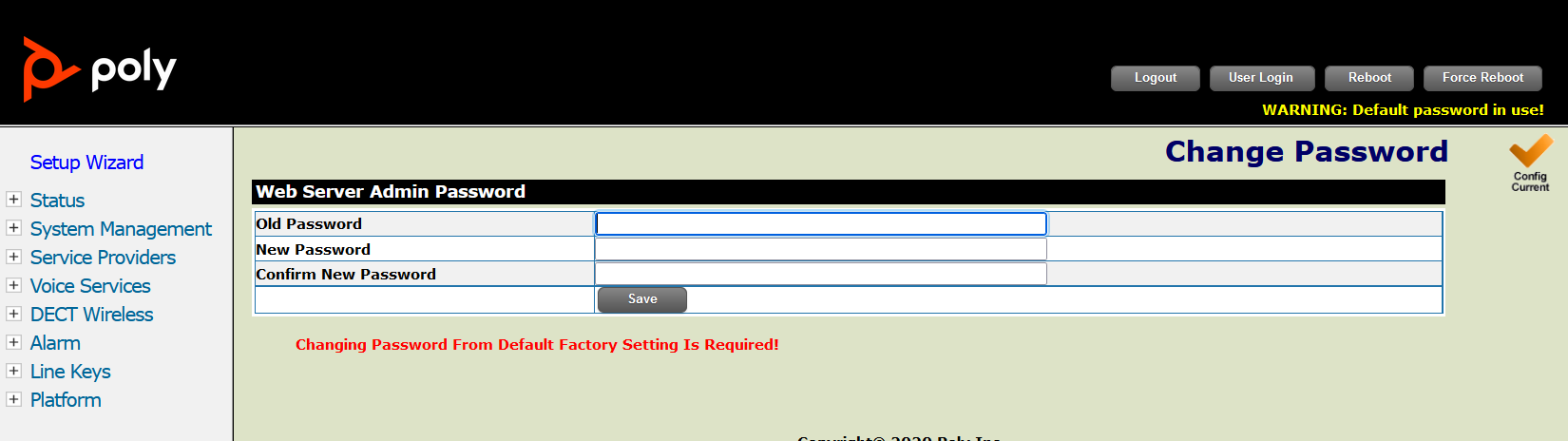 Rove Change Default Password